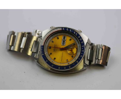 Gents Stainless Steel "Pepsi" dial Automatic Chronograph wristwatch, with sub-dial at the six position, day/date boxes &amp; 