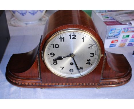 A antique oak cased cased mantle clock 