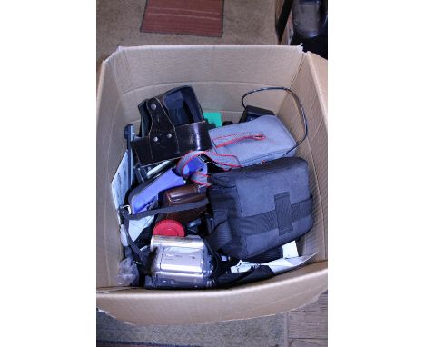 A job lot of assorted camera cases and accessories etc 