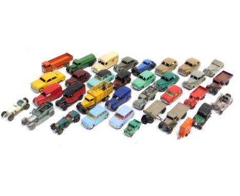 Dinky and other diecast vehicles, including Dinky Toys Vanguard, Dinky Toys Austin Devon, Dinky Toys tanker, Corgi Toys Austi