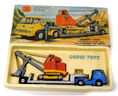 A Corgi Toys Major Gift Set No 27 Machinery Carrier,  with Bedford tractor unit and Priestman Cub shovel, boxed. 