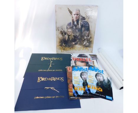 Lord of the Rings memorabilia, comprising two Collector's Edition Art Portfolios, posters, Odeon Film Release guides, Night &