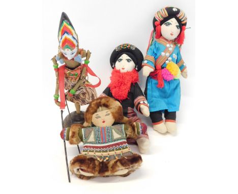 Eastern inspired dolls, comprising traditional costume dolls, puppet, etc. (4)