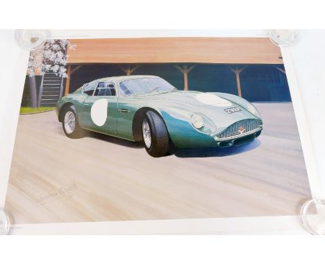 After Graham Bosworth. Aston Martin, limited edition print, 1996, 47cm x 63cm.