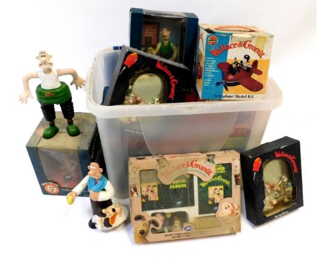 Aardman Annimations Westco Alarm Clocks, including talking alarm clock, talking radio alarm clock, shaving mirror, Wallace &a