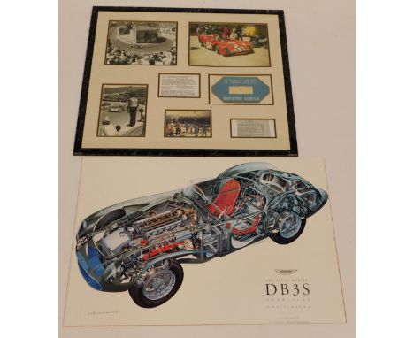 Targa Florio 1972, photographs by Nigel Snowdon and Jeff Ward, etc, framed, 57cm x 66cm, together with a framed cut away Asto