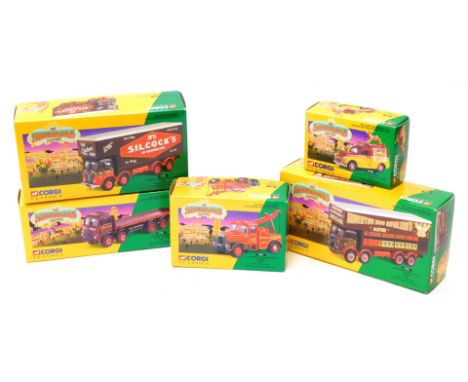 Corgi Classics The Showmans Range, comprising S937 Items 9 and 10, a Corgi Modern Trucks ERF Tanker Esso Price Watch, Scammel