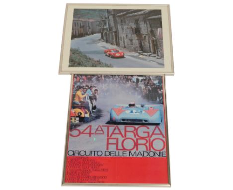 54 A Traga Florio poster, framed, 49cm x 39cm, and a photographic print. (2) To be sold on behalf of the Estate of the Late J