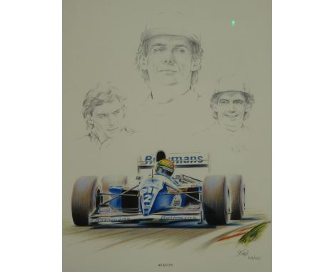 After S H Taylor. Ayrton, limited edition signed print, No 109/500, 39cm x 32cm, framed and glazed.