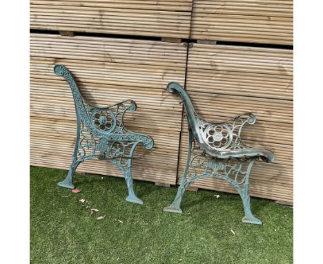 Cast iron green painted bench ends  - THIS LOT IS TO BE COLLECTED BY APPOINTMENT FROM DUGGLEBY STORAGE, GREAT HILL, EASTFIELD
