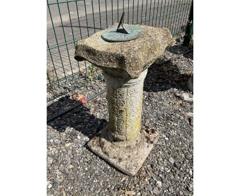 Small cast stone sundial - THIS LOT IS TO BE COLLECTED BY APPOINTMENT FROM DUGGLEBY STORAGE, GREAT HILL, EASTFIELD, SCARBOROU