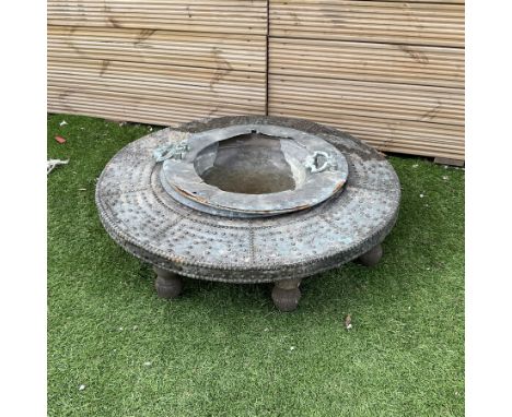 Vintage Indian copper fire pit decorated with rivets  - THIS LOT IS TO BE COLLECTED BY APPOINTMENT FROM DUGGLEBY STORAGE, GRE