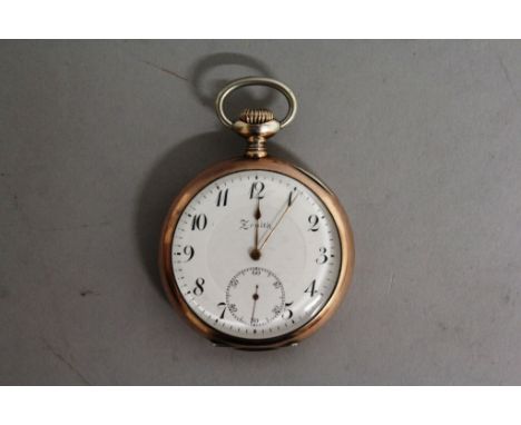 A GENTLEMAN'S ZENITH .800 SILVER CASED POCKET WATCH, No. 1823521, Grand Prix 1900.