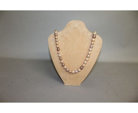 A SUPERB 32-INCH FRESHWATER PEARL NECKLACE OF NATURAL COLOUR.