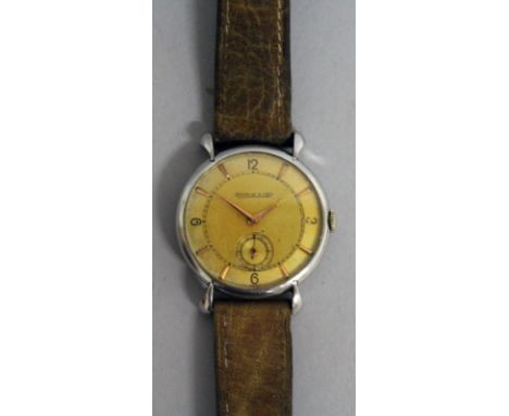 A LADIES JAEGER-LECOULTRE WRISTWATCH with leather strap, No. 205626.
