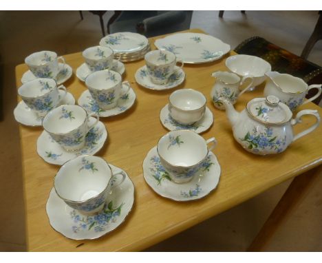 Royal Albert Forget me Not tea service with two extra plates