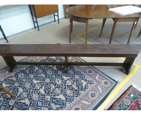 Long low oak bench