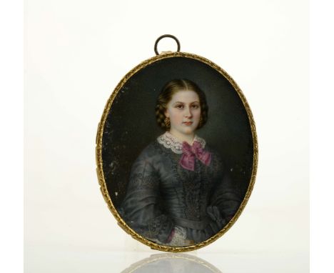 ANTÓNIO JOAQUIM DE SANTA BÁRBARA - 1813-1865, Portrait of Portrait of Infanta D. Maria Antónia de Bragança (1845-1913), minia