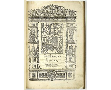 COIMBRA. Diocese.- Constituições | synodaes, | Do Bispado de Coimbra.- Coymbra: per Joã da barreyra &amp; Joã aluarez, M. D. 