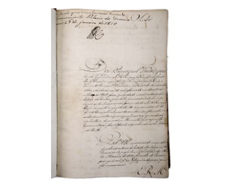MANUSCRITO.- ANDRADE, Bernardim Freire de (Tenente-General).- Cópia do processo.- Século XIX (1809-1810).- 1 vol. (cerca de 8