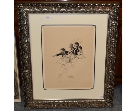 Norman Rockwell (1894-1978) American ''Circus Spectators''  Signed and numbered 155/200, lithograph, 58cm by 44cm 