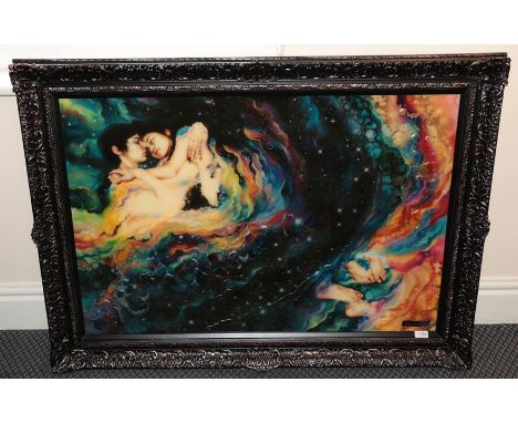Kerry Darlington RSW (b.1974) Welsh ''Romeo and Juliet'' Signed, number 77/150, embellished print, 69cm by 102cm Sold togethe