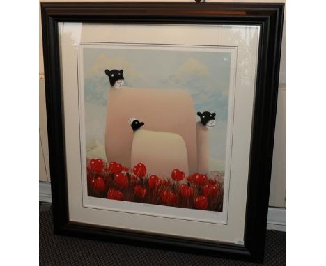 After Mackenzie Thorpe (b.1956) ''Family'' Signed, inscribed and numbered 27/95, silk screen, 77cm by 68cm Sold together with