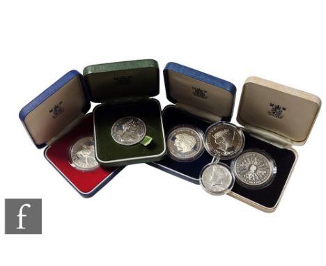 An Elizabeth II 1977 silver Jubilee crown, a 1981 crown to commemorate The Prince of Wales and Lady Diana Spencer, a 1972 cro