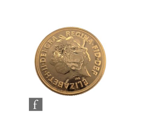 An Elizabeth II 2014 sovereign, reverse St George &amp; Dragon. 