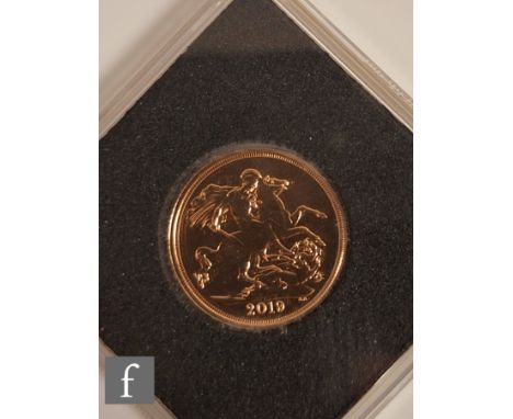 An Elizabeth II 2019 sovereign, reverse St George &amp; Dragon, no certificate.