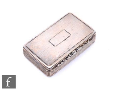 A George III hallmarked silver cushioned rectangular snuff box with engine turned decoration, weight 82g, length 7.5cm, Birmi