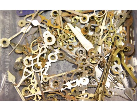 Box of mixed clock hands and second hands, P&amp;P Group 1 (£14+VAT for the first lot and £1+VAT for subsequent lots) 