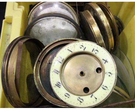 Mantel clock bezels and glass flat and convex plus chapter rings, Not available for in-house P&amp;P, contact Paul O'Hea at M