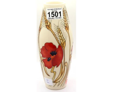 Moorcroft Harvest Poppy vase, H: 22 cm. P&amp;P Group 2 (£18+VAT for the first lot and £3+VAT for subsequent lots) 