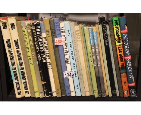 Shelf of photography year books, 1948 and later. (28).  Not available for in-house P&amp;P, contact Paul O'Hea at Mailboxes o