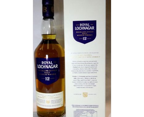 Boxed bottle of 12 years old Royal Lochnagar whisky. P&amp;P Group 3 (£25+VAT for the first lot and £5+VAT for subsequent lot