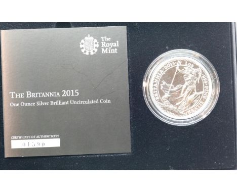 2015 1oz silver Britannia in Royal Mint sealed pack, limited edition CoA included, 10000 produced. P&amp;P Group 1 (£14+VAT f