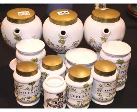 Collection of Apothecary ceramic vases, various sizes. Not available for in-house P&amp;P, contact Paul O'Hea at Mailboxes on