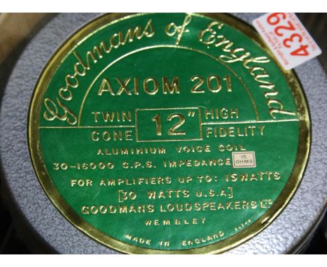 Boxed Goodmans AXIOM 201 12 inch Hi Fidelity speaker. P&amp;P Group 3 (£25+VAT for the first lot and £5+VAT for subsequent lo
