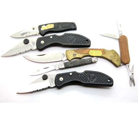 Six mixed folding knives. P&amp;P Group 3 (£25+VAT for the first lot and £5+VAT for subsequent lots) 