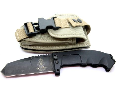 Extrema folding knife in canvas sheath. P&amp;P Group 2 (£18+VAT for the first lot and £3+VAT for subsequent lots) 