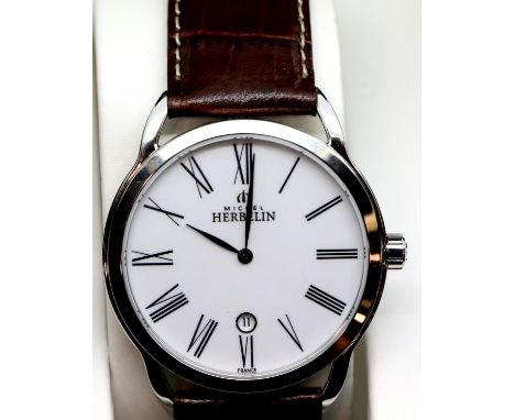 Gents Michel Herbelin calendar wristwatch. P&P Group 1 (£14+VAT for the first lot and £1+VAT for subsequent lots)Condition Re