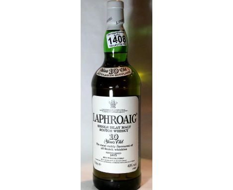 1Litre bottle of Laphroaig 10 year old whisky. P&amp;P Group 3 (£25+VAT for the first lot and £5+VAT for subsequent lots) 