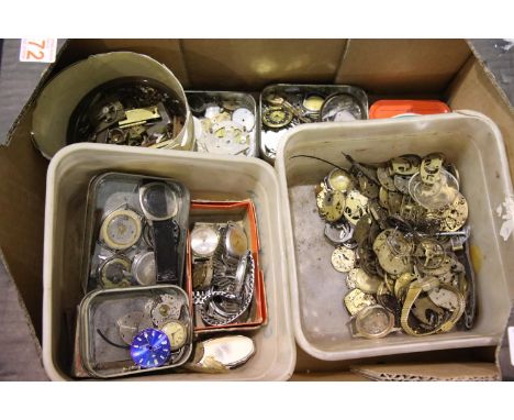 Large quantity of watch parts to include faces movement etc, P&amp;P Group 3 (£25+VAT for the first lot and £5+VAT for subseq