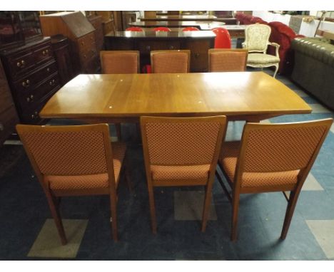 A Vintage 1970's Extending Dining Table and Six Matching Chairs 