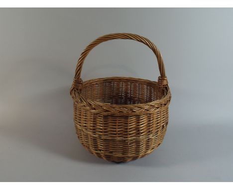 A Vintage Wicker Oval Basket, 31cm Wide 