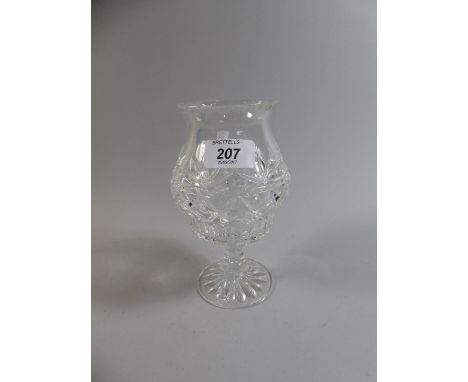 A Cut Glass Candle Stick with Shade, 18cm high