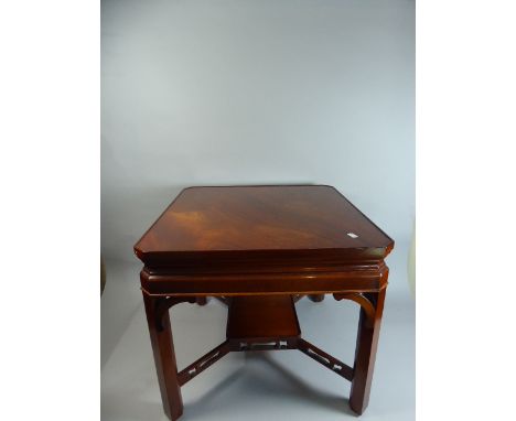 A Modern Square Topped Occasional Table with Stretcher Shelf, 56cm Square and 51cm high 