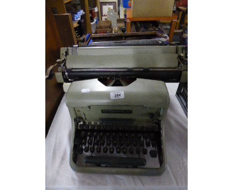 A Vintage Imperial Manual Typewriter with Enamelled Vintage Stove Etc