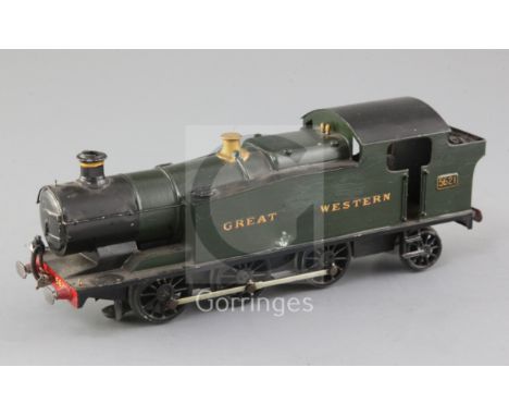 A Windsor Model O gauge 0-6-2 Class locomotive, number 5621, green livery, overall 26cm, dented side